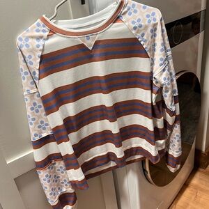 Striped and Floral Kids Long Sleeve Top